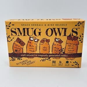 Smug Owls • Award Winning Hilarious & Creative Riddle Card Game Complete Clean
